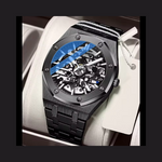 Charger l'image dans la galerie, Montre de Luxe pour Hommes - Mécanique Automatique avec Design Squelette en Acier Inoxydable